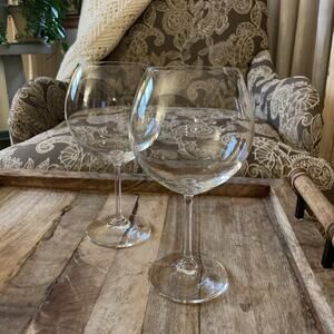 2 MARQUIS by WATERFORD CRYSTAL BALLOON RED WINE GLASSES 8 3/4”